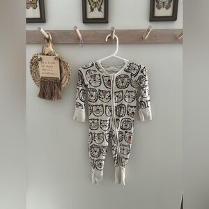 Little Sleepies Cream and Black Animal Print Zippy